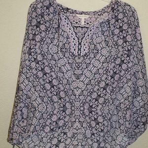 Rebecca Taylor Purple Floral Blouse